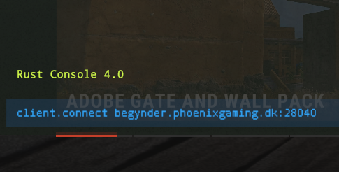 Rust F1 konsol for Begynderserver